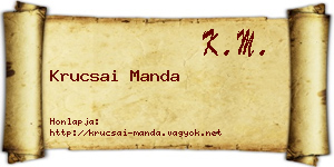 Krucsai Manda névjegykártya